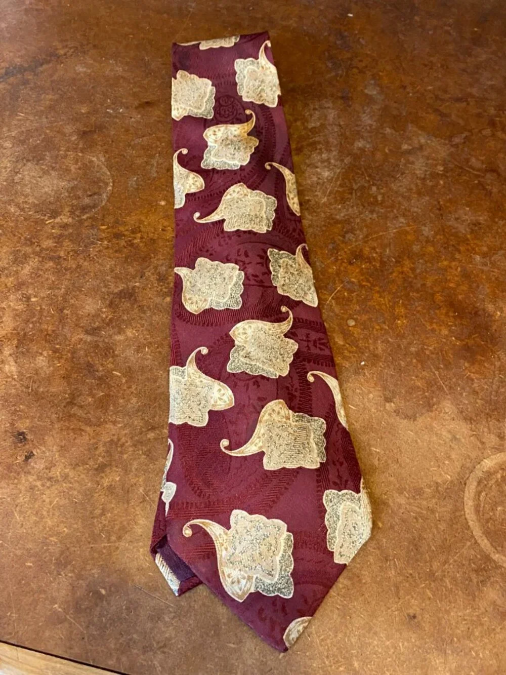 1980s Chaps Ralph Lauren Silk Paisley Elephants Necktie Tie Vintage